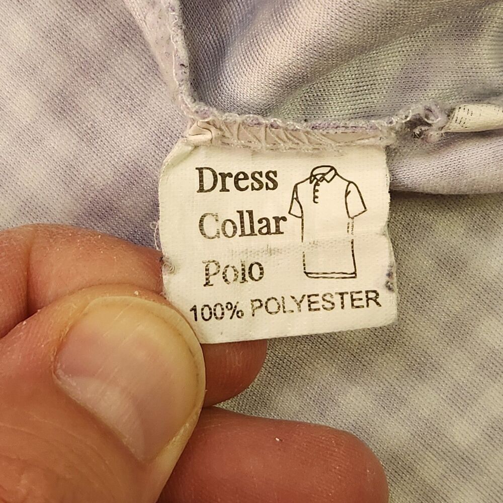 Collars & Co Dress Collar Polo Shirt Men's L Purple Gingham Short Sleeve Stretch - Picture 3 of 4